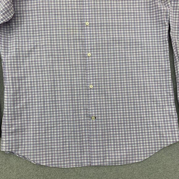 Banana Republic Button Up Shirt Mens Large 16-16 1/2 Plaid Non Iron Slim Fit - Picture 3 of 16